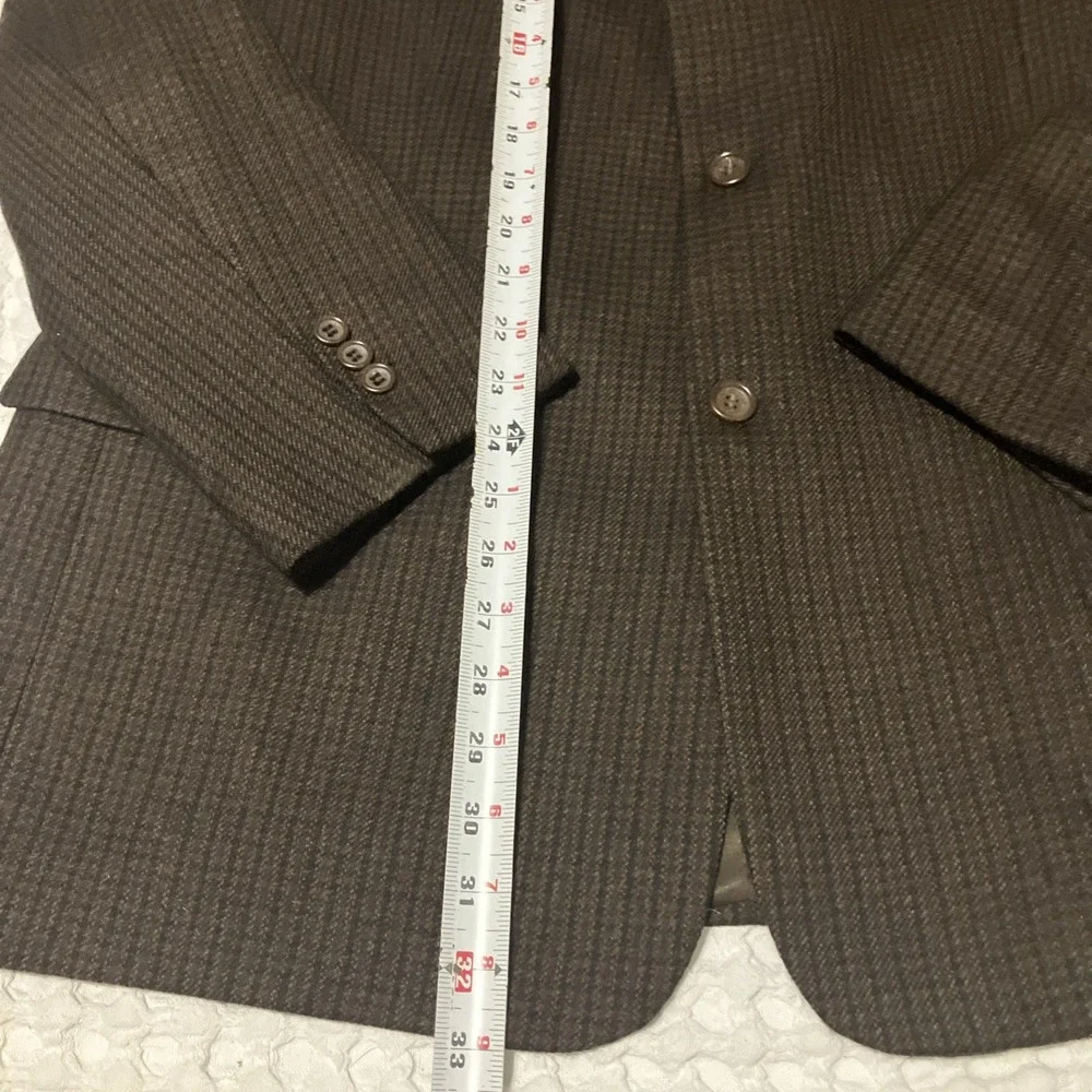 Joseph & Feiss Mens 46R 3 Button‎ Lambswool Sports Coat Brown Houndstooth